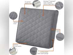Classic Accessories 62-024-GREY-EC Montlake FadeSafe Quilted Back Cushion, Grey, 21" W x 20" Thick x 4" D 56