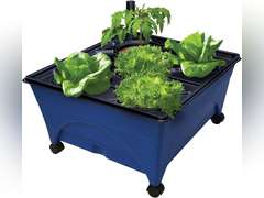 Emsco Group 2370 Hydropickers Compact 24 x 20 Footprint Mobility Provided by Casters Non-Electric Hydroponics Grow Box, Cobalt Blue (color black) 88