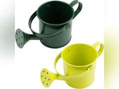 2Pcs Mini Sprinkler Bucket Kids Gardening Water Pot Metal Watering Can for Outdoor and Indoor House Plants, Dark Green/Light Green Cute Watering Can 13