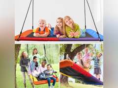 (Similar model)Odoland Giant 60" Platform Tree Swing for Kids and Adults - 700 Lbs Large Swingset with Steel Frame, Hanging Straps and Swivel - Big Backyard Outdoor Swings Set for Yard 70