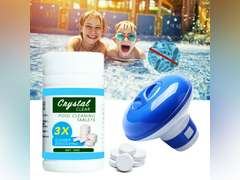 100 Tablet Pool Cleaning Tablet and Floating Chlorine Hot Tub Chemical Dispenser 11