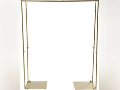 3.9x3.3Ft Gold Square Backdrop Stand Arch, Metal Wedding Arch Stand Pipe Kit Backdrop Door for Wedding Ceremony, Birthday Party, Theme Event Decoration, Easy Assembly 50
