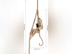 Monkey Pendant Light Vintage Resin Monkey Chandelier Hemp Rope Industrial Hanging Light Fixture (Gold) 67