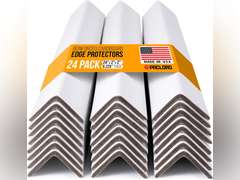 24" x 2" x 2" Reinforced Cardboard Edge Protectors, White (Pack of 24) 0.225" Thick Extra Heavy-Duty Cardboard Corner Protectors American Quality V-Board Pallet Edge Protectors 40