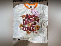 Women's T-Shirt Slogan Graphic Contrast Binding Crop Tee T-Shirt for womenSEIBES size S 45