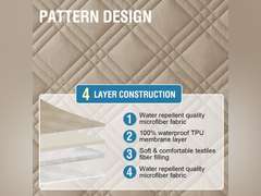H.VERSAILTEX 100% Waterproof Sofa Covers for 3 Cushion Couch Modern Sofa Cover for Dogs XL Couch Covers for Oversized Sofa with Elastic Straps (Oversized Sofa, Taupe/Beige) 52