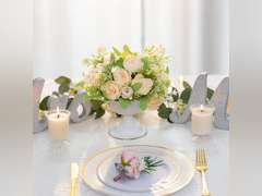 Sziqiqi White Flower Arrangements Pot Vase for Wedding Centerpieces Tables - 10 Pcs Small Metal Flower Planter Urn Vase Pot for Weddings Party Birthday Ceremony 95