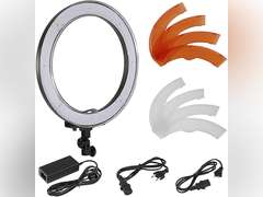 Neewer 18-Inch Ring Light, 55W Dimmable 5500K Light with 240 LEDs Color Filter, Soft Tube and Carrying Bag for YouTube, TikTok, Selfies and Photography, Compatible with Camera and Smartphones 82