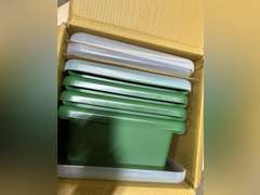 ECR4Kids Square Bin with Lid, Storage Containers, Hunter Green, 4-Pack 70