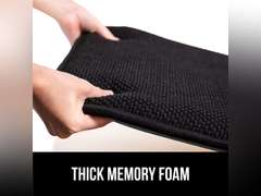 GORILLA GRIP Slip Resistant Chair Cushions, No Ties Required, Set of 6 Memory Foam Pads for Dining Room, Kitchen Table, Office, Rocking Chairs, Plush Seat Cover Cushion Pad, Home Decor, 16x16, Black 68