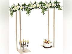 3.9x3.3Ft Gold Square Backdrop Stand Arch, Metal Wedding Arch Stand Pipe Kit Backdrop Door for Wedding Ceremony, Birthday Party, Theme Event Decoration, Easy Assembly 50