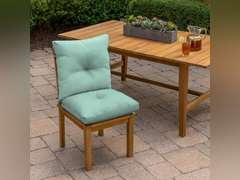 Arden Selections Outdoor Plush Modern Tufted Blowfill Dining Chair Cushion, 21 x 40, Water Repellent, Fade Resistant, Tufted Cushion for Dining and Bistro Chairs 21 x 40, Aqua Leala 86