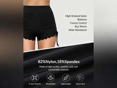 Yonique Women's Swim Shorts High Waisted Bathing Suit Bottoms Tummy Control Boy Shorts Board Shorts, 2X 10