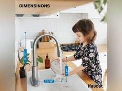 Kitchen Faucets, Kitchen Faucet with Pull Down Sprayer, High Arc Single Handle Kitchen Sink Faucet with Water Lines, Brushed Nickel Kitchen Faucet with Sprayer, RV Sink faucets 40