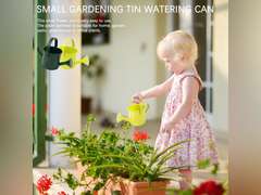 2Pcs Mini Sprinkler Bucket Kids Gardening Water Pot Metal Watering Can for Outdoor and Indoor House Plants, Dark Green/Light Green Cute Watering Can 13