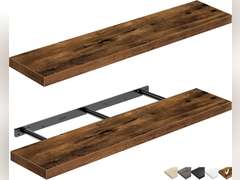 QEEIG Bathroom Shelves 36 inches Long Floating Shelf for Wall 36 x 9 inch Set of 2, Rustic Brown (008-90BN) 65