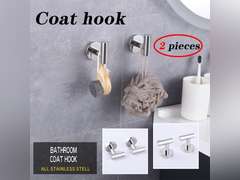 GERZWY Bath Towel Hook SUS 304 Stainless Steel Coat/Robe Clothes Hook for Bath Kitchen Modern Hotel Style Wall Mounted 2 Pack Polished Chrome AG-1107B-JG 17