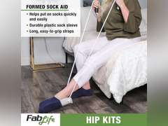 FabLife Hip Kit Daily Living Aids for Mobility, Hip Replacement Recovery, Knee and Back Surgery Includes Grabber Reacher, Bath Sponge Stick, Sock Aid, Shoehorn, Dressing Stick 44