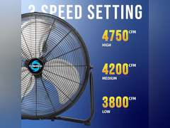 Tornado 20 Inch High Velocity Metal Floor Fan, 3-Speed Powerful Cooling for Industrial, Commercial, and Home Spaces, 120 Tilt, 6.0 FT Cord - UL safety Listed, Black 137