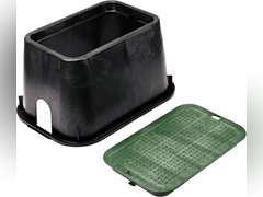 NDS D1000-SG Rectangle Valve Box with Drop-In Cover, 10-Inch by 15-Inch by 10-Inch, Black/Green 37