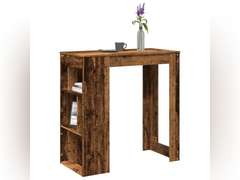 (SIMILAR MODEL) vidaXL Tall Bar Table with Storage Racks in Old Wood | Stylish Engineered Surface Modern Design for Kitchen Dining Room Dimensions 40.2X19.7X40.7 in Furniture Top Pub High Counter Rectangular 119