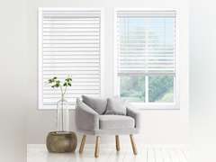 DEZ FURNISHINGS Cordless 2" Signature Faux Wood Blind, 21.75" W x 48" H, Snow White 32