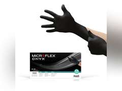 Ansell MICROFLEX Onyx N64 Disposable Nitrile Exam Gloves for Automotive, Metal Fabrication - Med, Black (Box of 100) 17