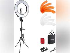 NEEWER Ring Light 18inch Kit: 55W 5600K Professional LED with Stand and Phone Holder, Soft Tube & Bag for Tattoo Lash Extension Barber Makeup Artist Studio Video Photography Lighting, RL-18 110