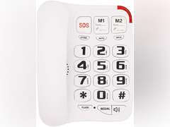 Big Button Phone for Seniors - Extra Large Home Landline Phone for Elderly with Low Vision and Hard Hearing, Amplified Single Line Telephone 28