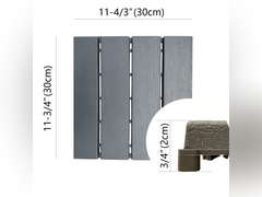 43 sq. Ft Plastic Interlocking Deck Tiles,60 PCS,12"x12"(30 x 30cm) Waterproof Outdoor Flooring All Weather Use, Patio Floor Decking Tiles for Porch Poolside Balcony Backyard 160
