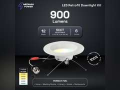 6 in. 75-Watt Equivalent LED Dimmable Retrofit Downlight with E26 Base Adaptor, 900 Lumens, 2700K-5000K Selectable 9