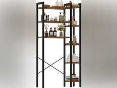 (SIMILAR MODEL) IRONCK Over The Toilet Storage with 8-Titer Shelf, Mass-Storage Side Storage Open Rack, Freestanding Bathroom Organizer Space Saver, for Bathroom, Restroom, Laundry, Vintage Brown 90