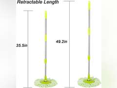 Spin Mop Pole Handle Replacement, Home Floor 360 Degrees Rotating Telescopic Replacement Handle Cleaning Tool Accessories Enhanced Thickened Version for Cleaning Home Bedroom Office (Green) 13