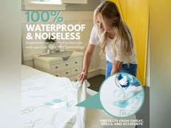 Rest Line Premium Bamboo Waterproof Mattress Protector TwinXL Size 39X80 - 100% Viscose from Bamboo, Hypoallergenic, Cooling Mattress Pad Cover, Soft & Breathable Fitted Sheet Style up to 18" Deep (similar model) 40