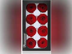 Eternal Life Flower Material Gift Box Immortal Rose Flower Dried Rose Artificial Preserved Flowers Head Roses, 8 pcs 16