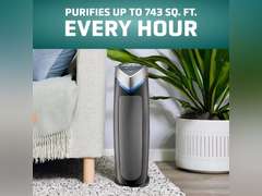 GermGuardian Air Purifier for Home with HEPA Pure Filter, for Wildfire Smoke, Pet Dander, Pollen, Odors, Large Rooms Up To 743 Sq. Ft., Removes 99.97% Pollutants, UV-C Light, 22", AC4825E, Gray 80