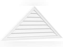 48"W x 16"H Triangle Surface Mount PVC Gable Vent 8/12 Pitch: Functional, w/ 2"W x 1-1/2"P Brickmould Frame 223
