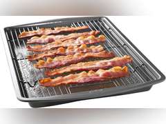 GoodCook 15 x 10.5 Nonstick Carbon Steel Baking Pan & Raised Wire Rack Pizza Crisper, Crispy Bacon, Multipurpose Cooking Sheet Pan, Cooling Rack, Kitchen Cookware Set, Dishwasher Safe 20