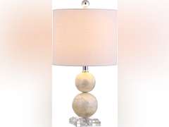 JONATHAN Y JYL1023A Table Lamp, Ivory Seashell with White Shade 90