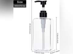 Yebeauty Pump Bottle Dispenser, 3 Pack 10oz 300ml Clear Refillable Shampoo and Conditioner Bottles Dispenser, Empty Plastic Shower Hand Soap Dispenser Lotion Container for Bathroom Kitchen 10
