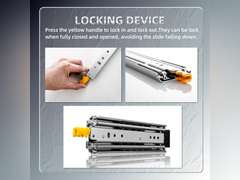 AOLISHENG Heavy Duty Drawer Slides 30 Inch with Lock Full Extension Ball Bearing Drawer Side Heavy Duty Drawer Side 420 lb Load Capacity 1 Pair 113