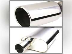 DNA Motoring CBE-CS09-4853L-4DR For 2007 to 2013 Chevy Silverado GMC Sierra 1500 Crew/Extended Cab Short Bed 4" Round Muffler Tip Catback Exhaust System 08 09 10 11 12 199