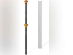WamBam Fence BL19042 WamBam Finishing Post Semi-Permanent Vinyl Fence, 4" Width by 4" Diameter by 48 Height, Yellow & Steel 166