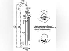 Tub Filler Freestanding Bathtub Faucet Black Floor Mounted Brass Bathroom Tub Faucets with Hand Shower 296