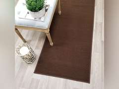 Custom Size Brown Solid Plain Rubber Backed Non-Slip Hallway Stair Runner Rug Carpet 22 inch Wide Choose Your Length 22in X 6ft 33
