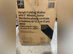 Medline Upright Walker with 5 Dual Wheels, Forearm Walker with Armrests, Height Adjustable, 300lb Weight Capacity 90
