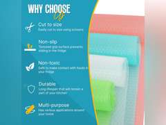 Refrigerator Liners for Shelves (8 Pack) by Linda s Essentials - Non-Adhesive Shelf or Drawer Liner, BPA-Free Fridge Mats for Kitchen & Cabinets, Easy to Clean, Ideal Household Essentials(Multi Color) 10
