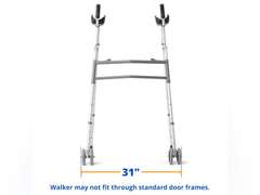 Medline Upright Walker with 5 Dual Wheels, Forearm Walker with Armrests, Height Adjustable, 300lb Weight Capacity 90