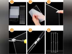 Geetery 12 Pieces Tall Acrylic Vase Wedding Centerpieces Clear Flower Stand Column Geometric Floral Vase Elegant Display Holder for Birthday Party Wedding Table Decorations (20 Inch) 140