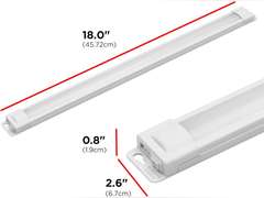 UltraPro 18 inch Plug-in Linkable Under Cabinet Lights, High/Low/Off, Warm White Light (2700K), LED Under Cabinet Lighting, Under Counter Lights for Kitchen, 44106 34